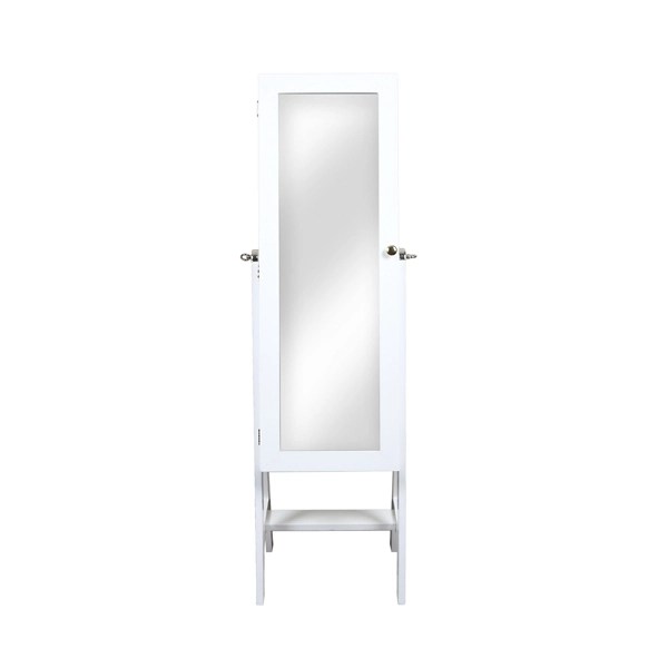 White and Silver Wood Mirror Armoire Kirklands Home