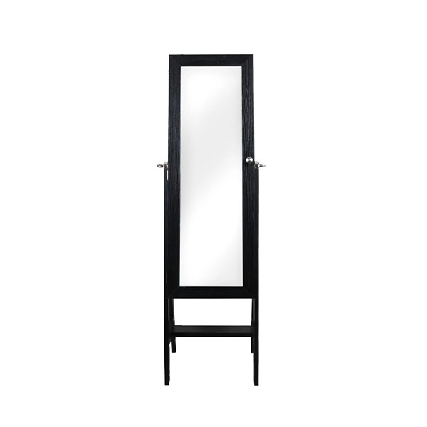 Black Wood Mirror Armoire Kirklands Home