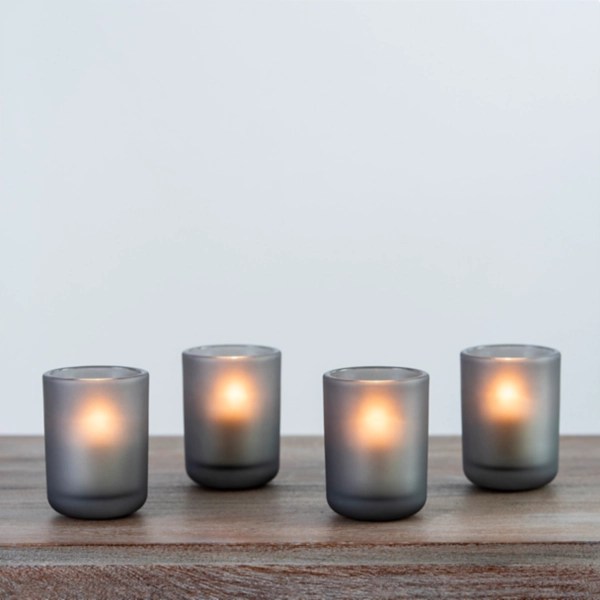 Dark Gray Frosted Votive Candle Holders, Set of 4 Kirklands Home
