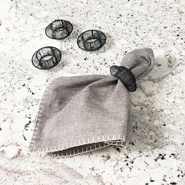 Modern Black Wire Napkin Rings, Set of 4 Kirklands Home