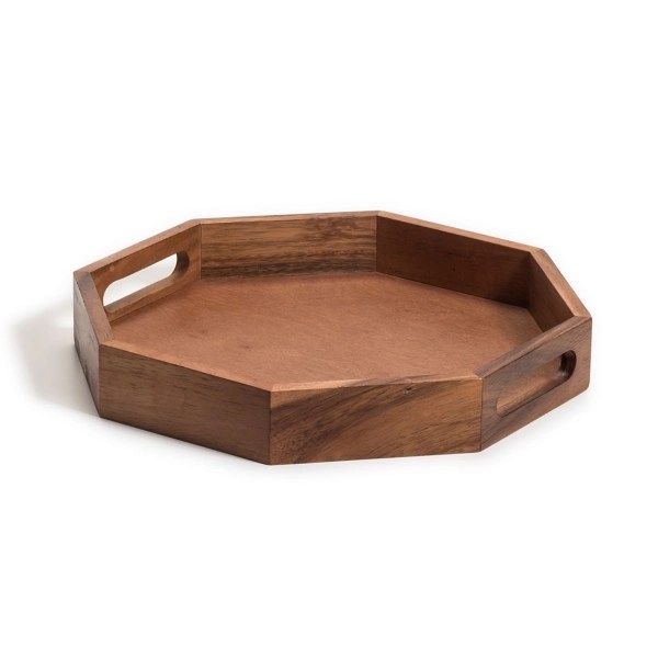 Acacia Wood Octagon Serving Tray, 17 in. Kirklands Home