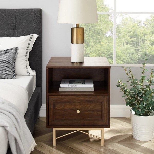 Dark Walnut Wood Open Cubby Nightstand Kirklands Home
