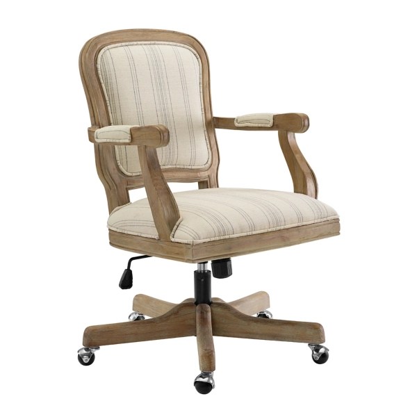 Neutral Striped Upholstered Office Chair Kirklands Home