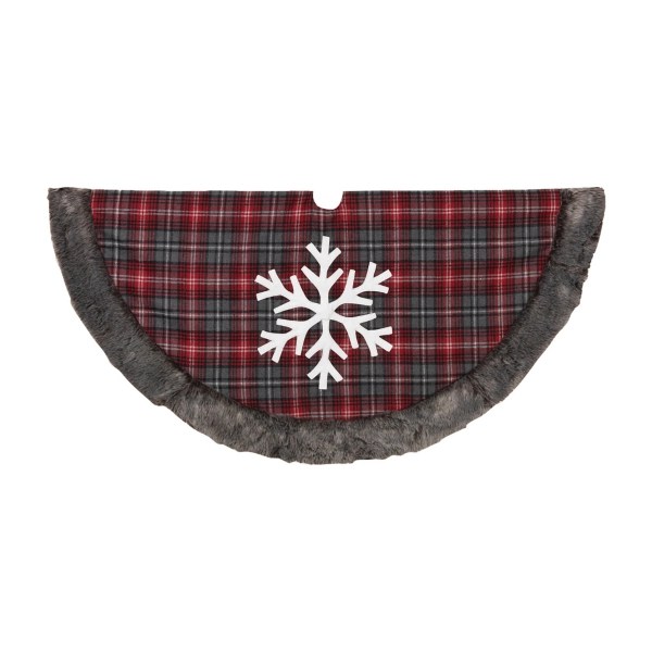 Red and Black Buffalo Plaid Christmas Tree Skirt Kirklands Home