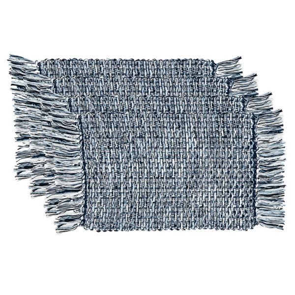 Blue Woven Placemats with Fringe, Set of 4 Kirklands Home