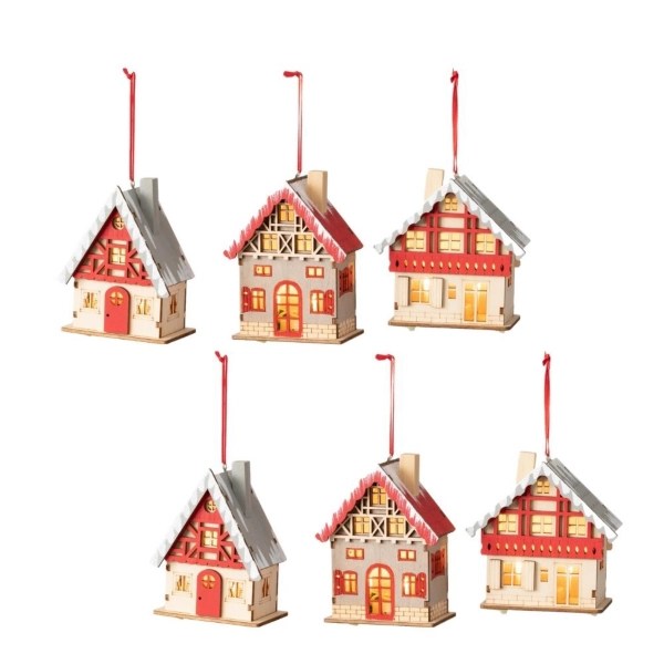 Red Winter Village 6pc. Christmas Ornament Set Kirklands Home