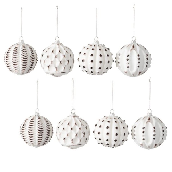 Black and White Glass Ball Ornaments, Set of 6 Kirklands Home