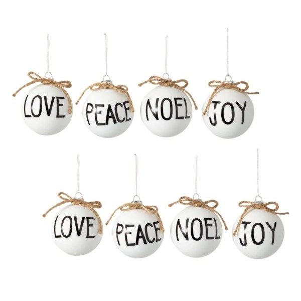 White Glass Ball Sentimental Ornaments, Set of 8 Kirklands Home
