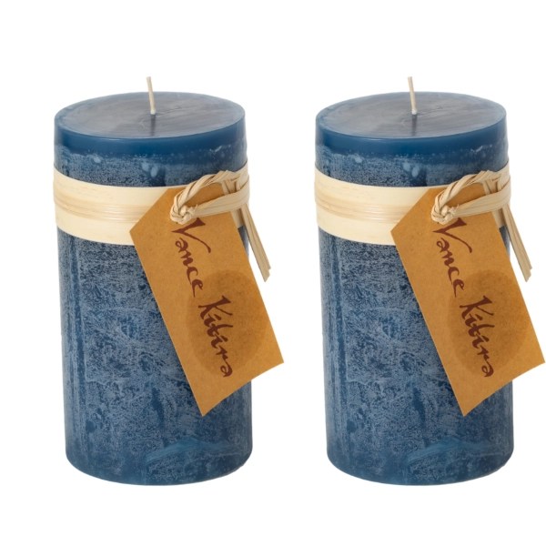 Navy Unscented Pillar Candles, Set of 2 Kirklands Home