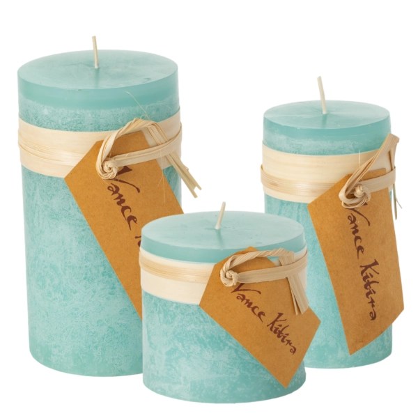 Blue Unscented Pillar Candles, Set of 3 Kirklands Home