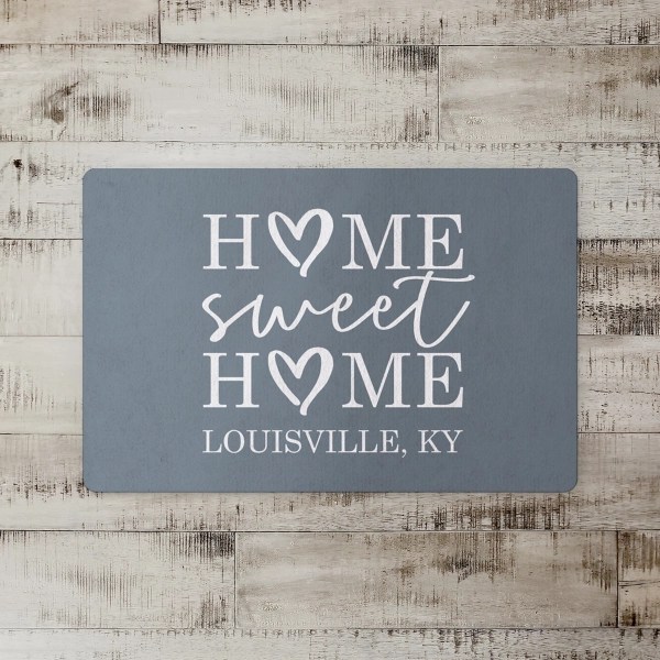 Personalized Blue Home Sweet Home Kitchen Mat Kirklands Home