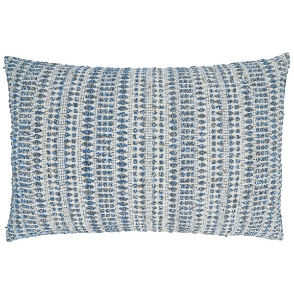 Blue Woven Line Cotton Lumbar Pillow Kirklands Home