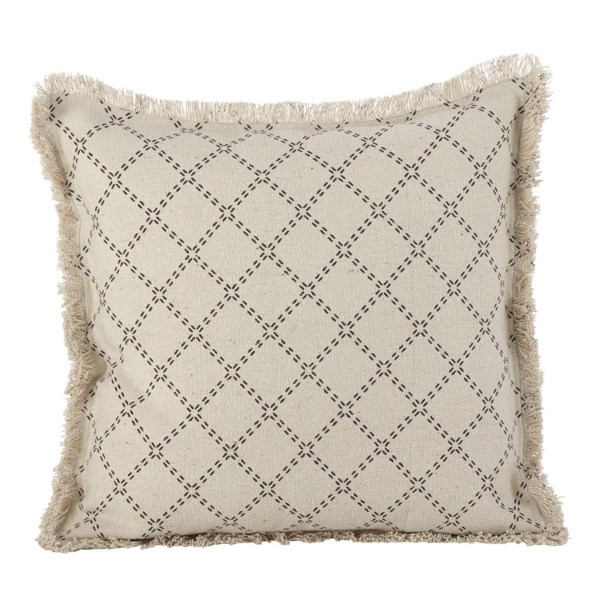 Natural Diamond Pillow with Fringed Edges Kirklands Home
