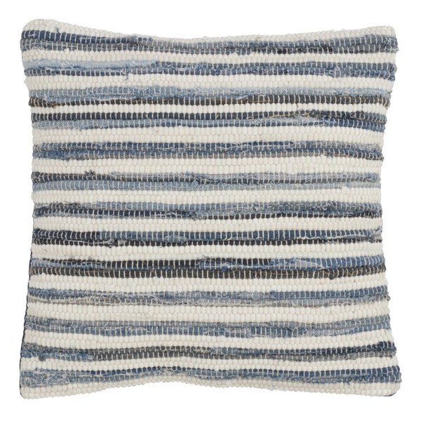 Kirklands Blue Striped Textured Denim Pillow Hamilton Place