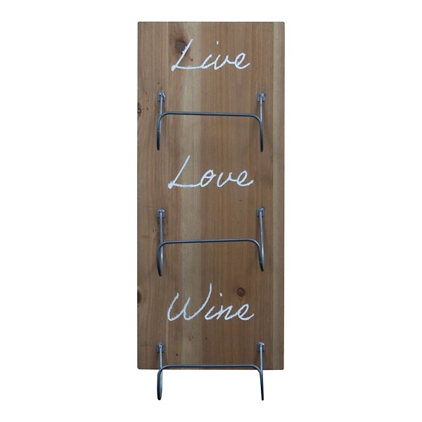 Live, Love, Wine 3Bottle Wooden Wine Rack Kirklands Home