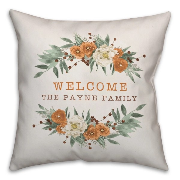 Personalized Fall Floral Outdoor Pillow Kirklands Home