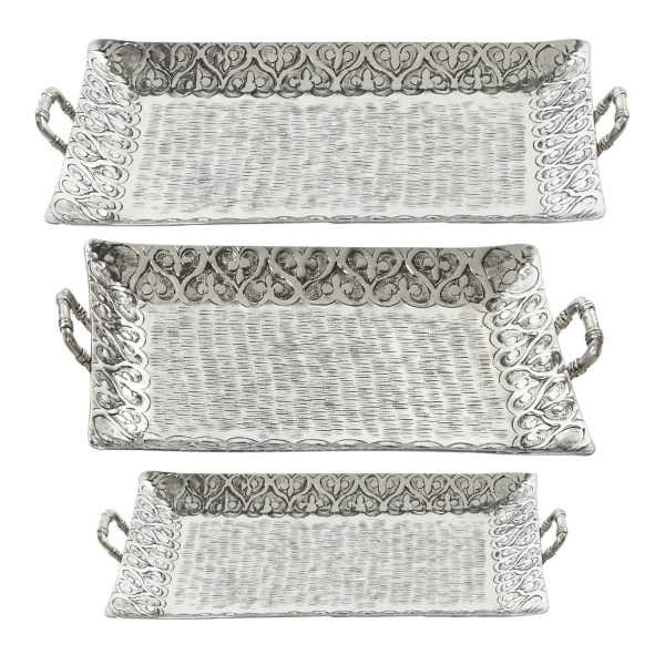 Silver Metal Decorative Trays, Set of 3 Kirklands Home