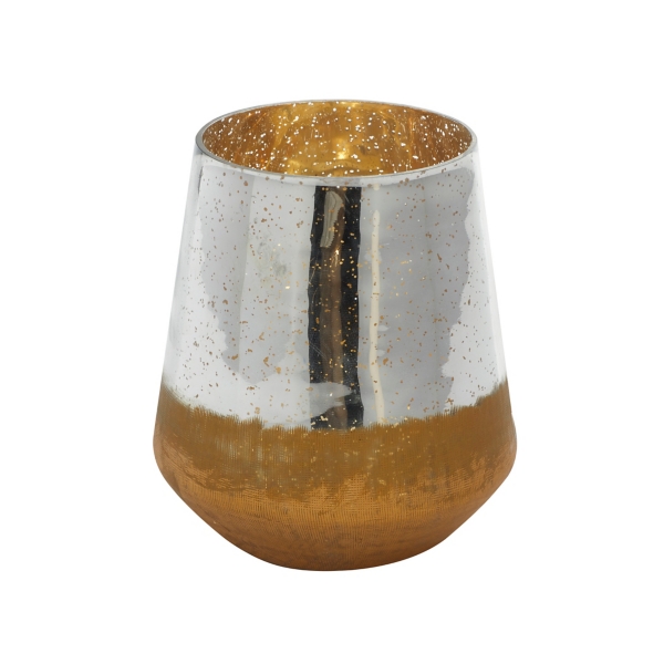 Silver and Gold Pillar Candle Holder, 7 in. Kirklands Home