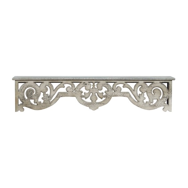 Distressed White Carved Wood Wall Shelf Kirklands Home