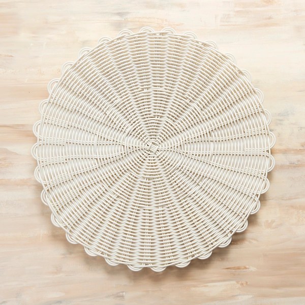 White Hampton Round Placemat Kirklands Home