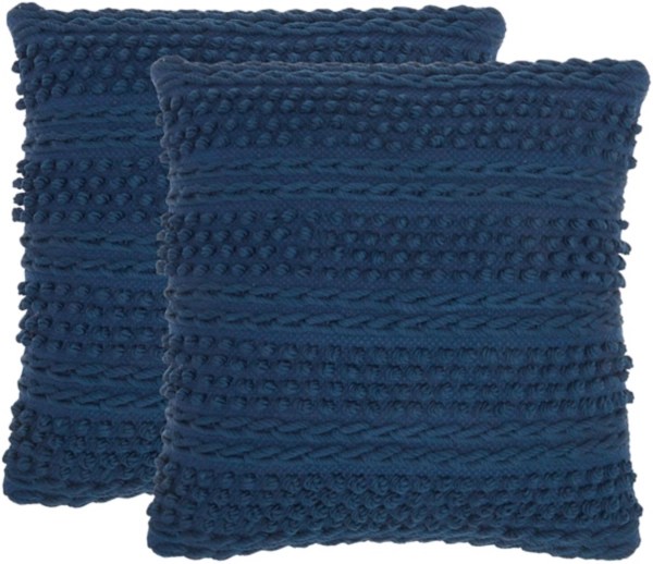 Navy Blue Woven Stripes Throw Pillows, Set of 2 Kirklands Home