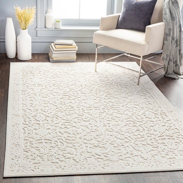 Ivory Botanical Bohemian Area Rug, 8x10 Kirklands Home