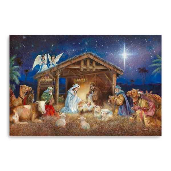 Starry Nativity Christmas Giclee Canvas Art Print Kirklands Home