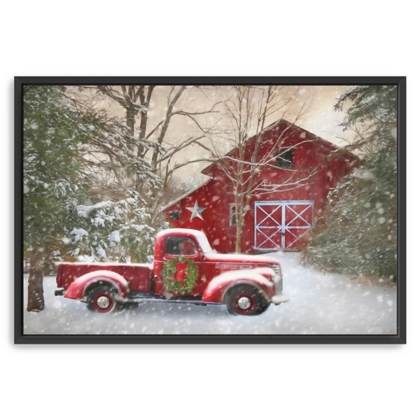 Red Barn Rustic Christmas Framed Wall Art Kirklands Home