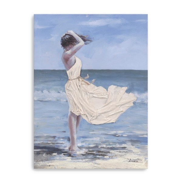 Painting of Women on the Beach, Watercolor Painting of Women, beach