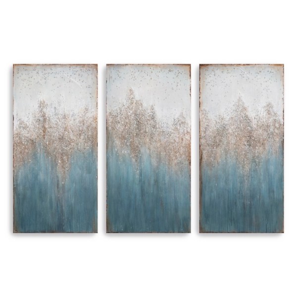 Blue Abstract 3pc. Giclee Canvas Art Print Set Kirklands Home