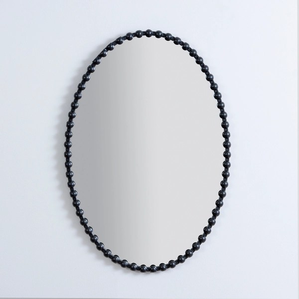 Black Beaded Oval Mirror Kirklands Home