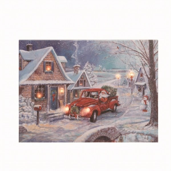 PreLit Santa's Truck Christmas Scene Wall Art Kirklands Home