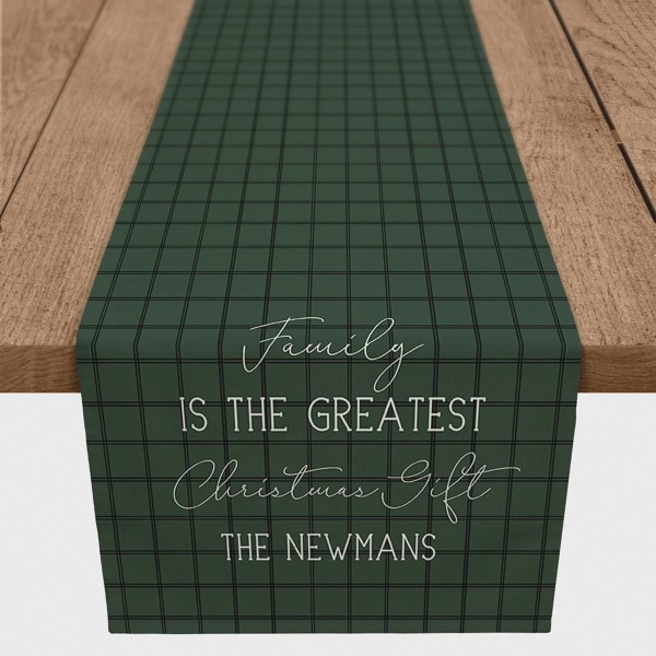 Personalized Plaid Greatest Gift Table Runner Kirklands Home