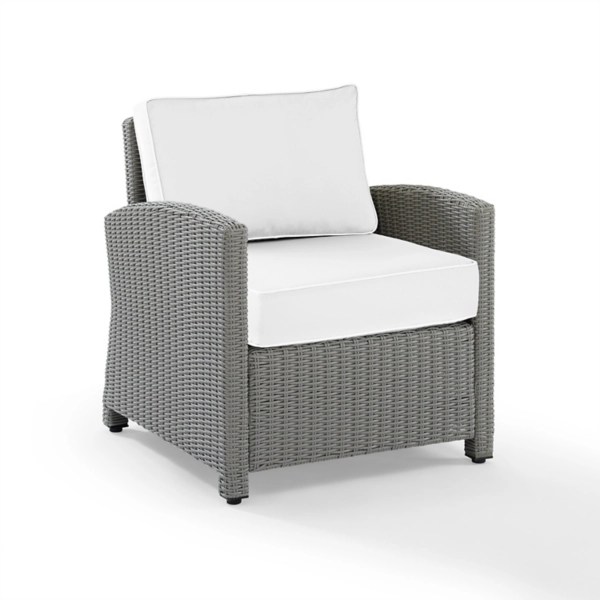 Bren Gray Wicker Armchair with Sunbrella Cushions Kirklands Home