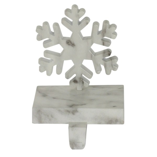 White Marble Snowflake Stocking Holder Kirklands Home