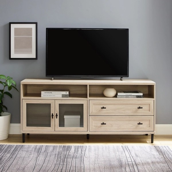 Icelandic Birch Wood Open Shelf TV Stand Kirklands Home