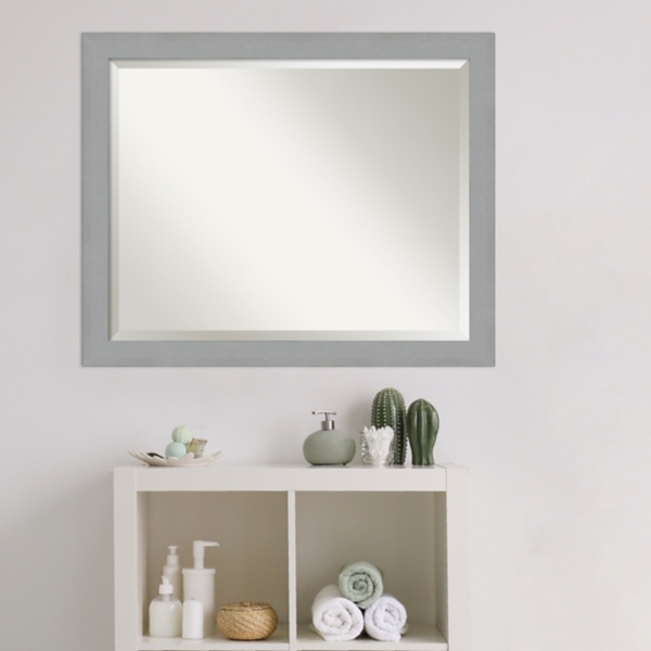 Brushed Metallic Silver Frame Beveled Mirror Kirklands Home