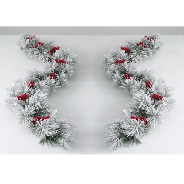 Flocked Pine and Berry Garlands, Set of 2 Kirklands Home