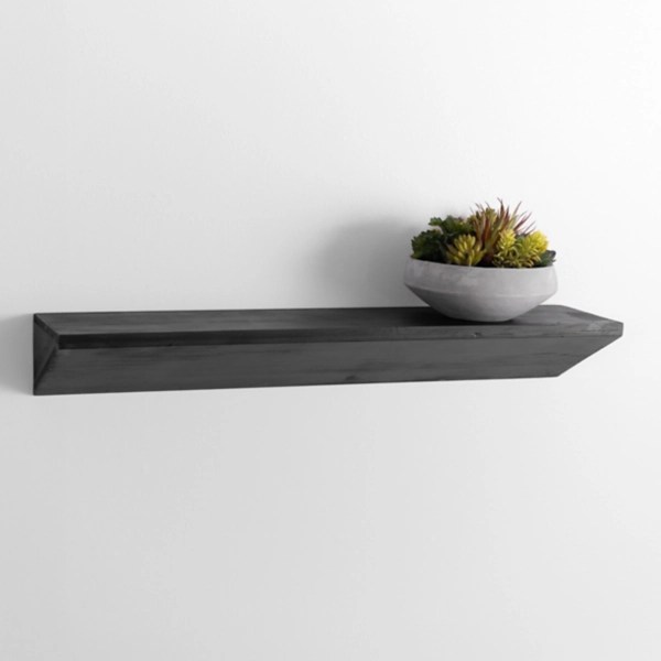 Black Wood Floating Wedge Wall Shelf Kirklands Home