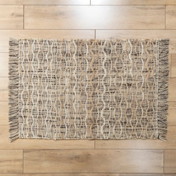 Handloomed Gray Wave Jute Scatter Rug Kirklands Home