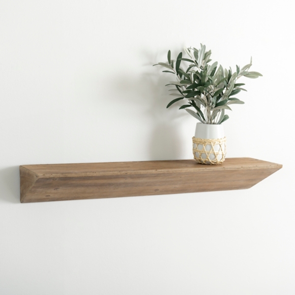Natural Wood Floating Wedge Wall Shelf Kirklands Home