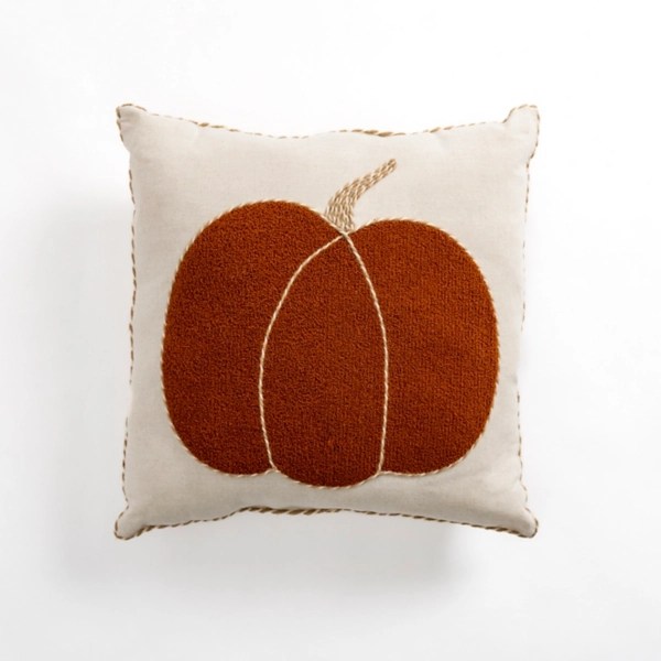 Orange Embroidered Pumpkin Pillow Kirklands Home