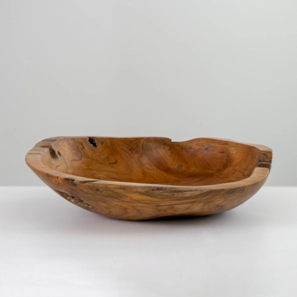 Natural Teak Wood Organic Bowl Kirklands Home