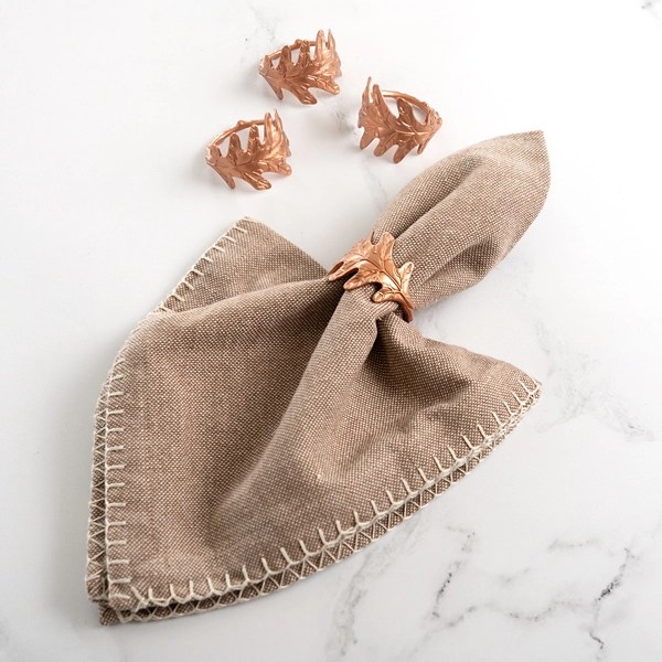 Bronze Leaf Napkin Rings, Set of 4 Kirklands Home