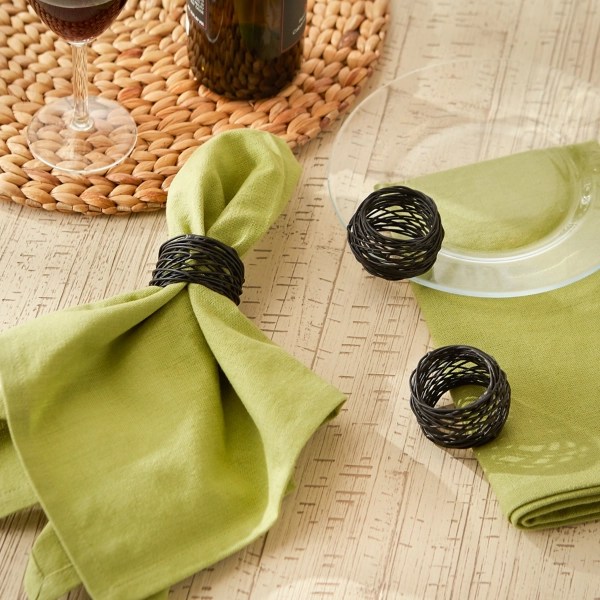 Black Bird Nest 6pc. Napkin Ring Set Kirklands Home