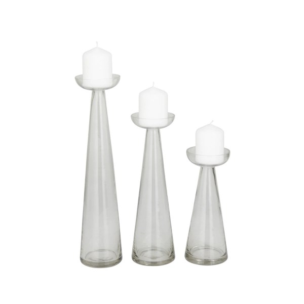 Tapered Glass Pillar Candle Holders, Set of 3 Kirklands Home