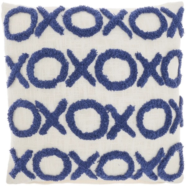 Blue Tufted XOXO Cotton Throw Pillow Kirklands Home