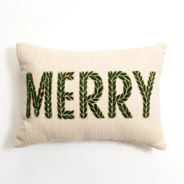 Green Leaf Merry Lumbar Pillow Kirklands Home