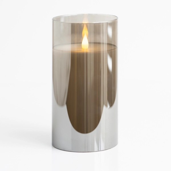 Kirklands Gray Pillar Unscented Candle Hamilton Place