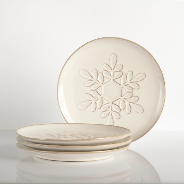 White Snowflake Salad Plates, Set of 4 Kirklands Home